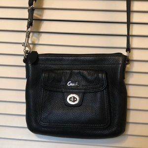 Black leather, Coach, crossbody purse